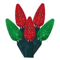 Vickerman 50 Light 25' Green Wire Red / Green LED C6 String with 6" Spacing