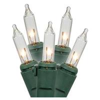 Vickerman 50 Light 33' Green Wire Clear Incandescent Christmas Lights with 8" Spacing