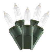 View 50 Light Green Wire Warm White Italian LED Miniature String with 8" Spacing