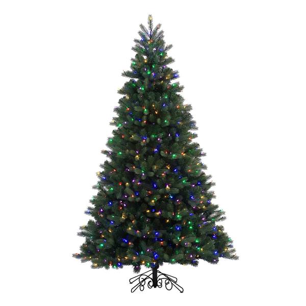 10' x 68" Artificial Noble Spruce 1300 Multi-Color Italian LED Lights