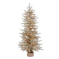 Vickerman 2' x 18" Mocha Tinsel 35 Clear Miniature Lights