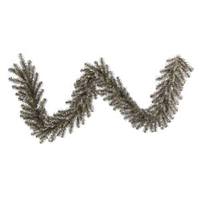 Vickerman 9' x 14" Artificial Mocha Tinsel Garland 50 Clear Miniature Lights