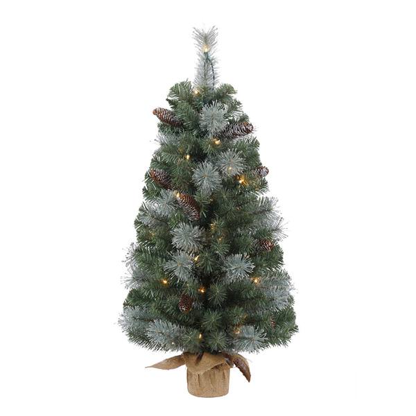 1.5' x 12" Artificial Shasta Blue Mixed Pine 20 Clear Miniature Lights