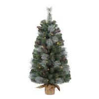 Vickerman 1.5' x 12" Artificial Shasta Blue Mixed Pine 20 Clear Miniature Lights