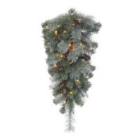 Vickerman 30" Artificial Shasta Blue Mixed Pine Teardrop 35 Clear Miniature Lights