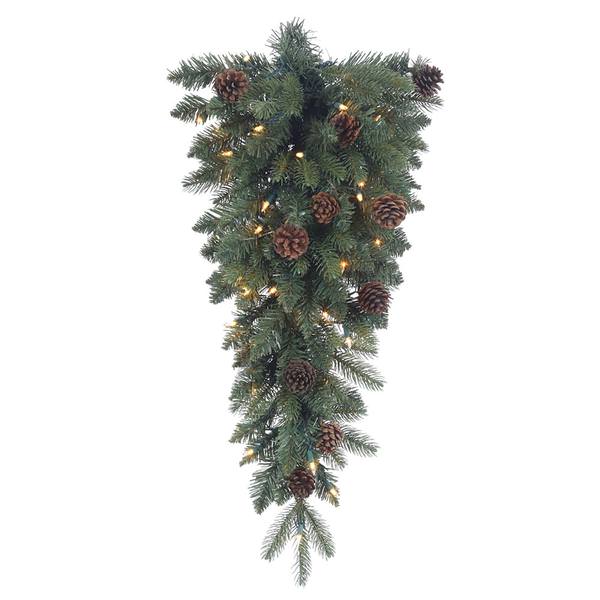 30" Artificial Aberdeen Spruce Teardrop 35 Clear Miniature Lights