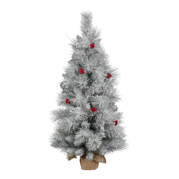 3' x 18" Artificial Frosted Mixed Berry Pine