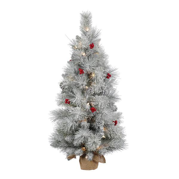 3' x 18" Artificial Frosted Mixed Berry Pine 50 Clear Miniature Lights