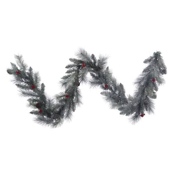 9' x 14" Artificial Frosted Mixed Berry Pine Garland