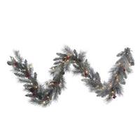 Vickerman 9' x 14" Artificial Frosted Mixed Berry Pine Garland 50 Clear Miniature Lights
