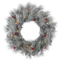 Vickerman 24" Artificial Frosted Mix Berry Pine 35 Clear Miniature Lights