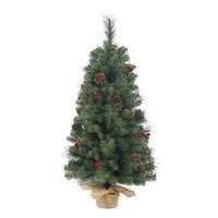 Vickerman 1.5' x 11" Artificial Wesley Mixed Pine with Red Berries and Pine Cones