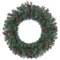 Vickerman 24" Artificial Wesley Mixed Pine with Pine Cones and Red Berries