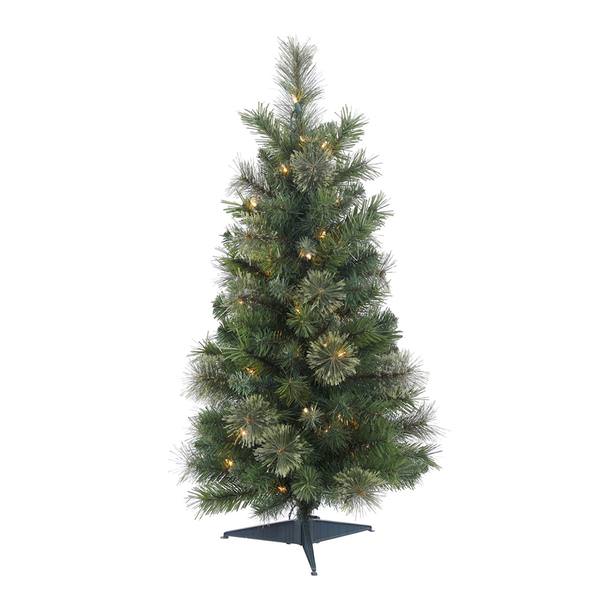 24" x 15" Artificial Butte Mixed Pine 35 Clear Miniature Lights