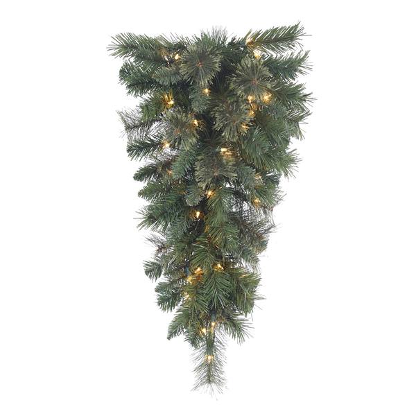 30" Artificial Butte Mixed Pine Teardrop 35 Clear Miniature Lights