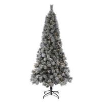 Vickerman 4.5' x 25" Artificial Frosted Brewer Pine 150 Clear Miniature Lights