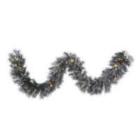 Vickerman 9' x 14" Artificial Frosted Brewer Pine Garland 50 Clear Miniature Lights