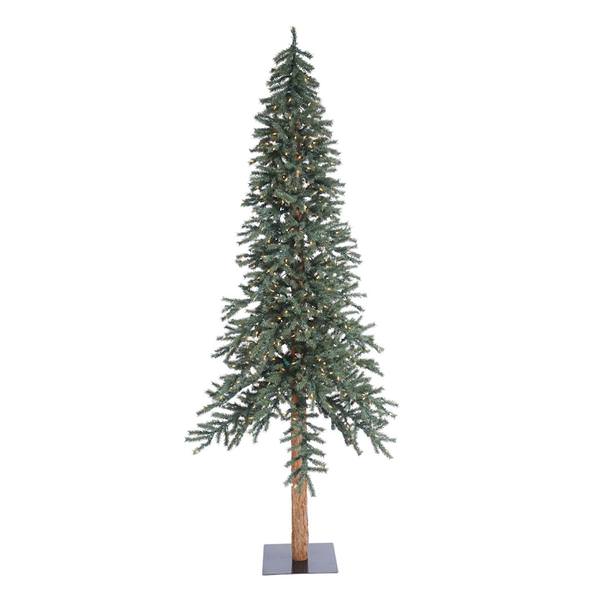 8' x 50" Artificial Natural Bark Alpine 400 Clear Lights