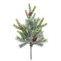 View 18" Artificial Frosted Hemlock / Angel Pine Spray with Pine Cones
