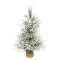 Vickerman 3' x 26" Artificial Frosted Norway Pine with Pine Cones