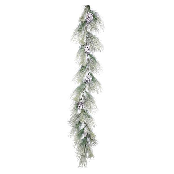 6' x 17" Artificial Frosted Norway Pine Garland