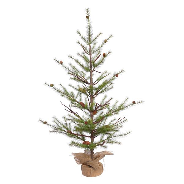 4' x 36" Artificial River Pine with Pine Cones