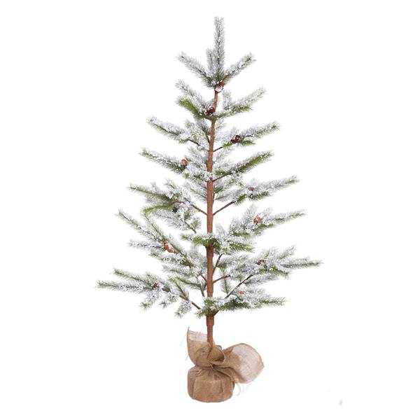 5' x 40" Artificial Flocked Desert Pine with Pine Cones