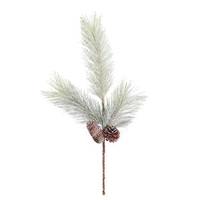 Vickerman 20" Artificial Frosted Bellevue Pine Spray with Pine Cones