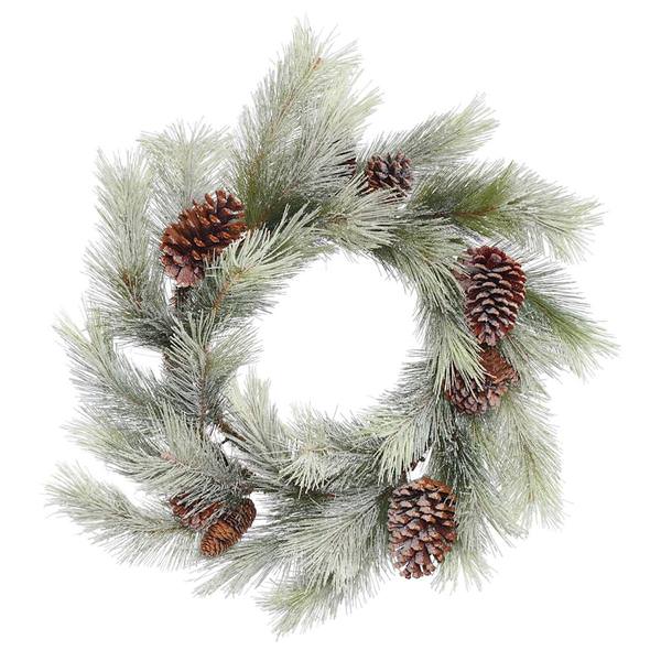 24" Artificial Frosted Bellevue Pine with Pine Cones