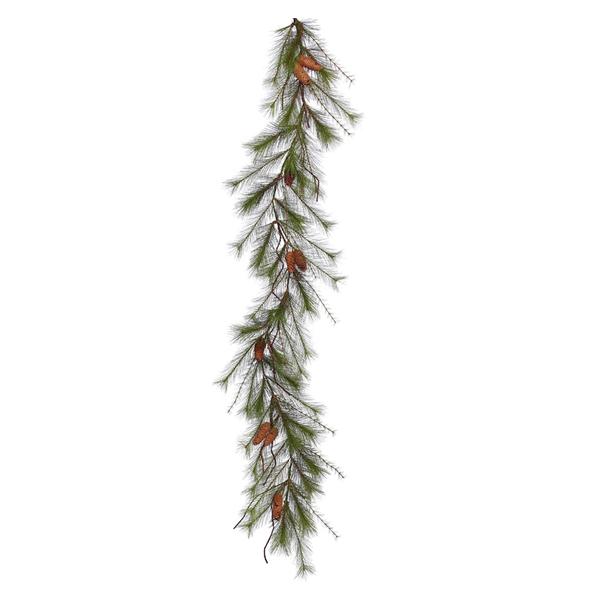 6' x 13" Artificial Big Fork Pine Garland with Pine Cones