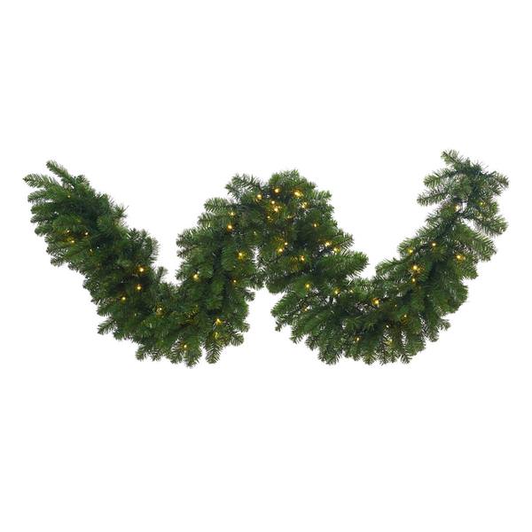 9' x 24" Artificial Grand Teton Garland 150 Warm White Wide Angle LED Lights