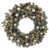 Vickerman 24" Artificial Flocked Padroni Fir 50 Warm White Italian LED Lights