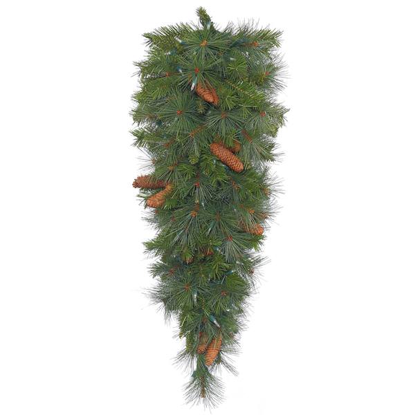 36" Artificial Savannah Mixed Pine Teardrop with Pine Cones
