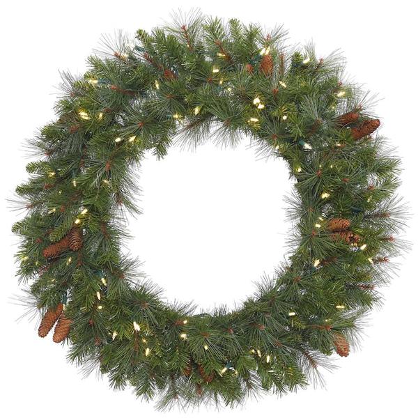 30" Artificial Savannah Mixed Pine 50 Clear Dura-Lit® Miniature Lights with Pine Cones