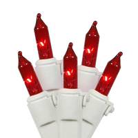View 100 Light 22.1' White Wire Red Light String