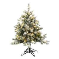 Vickerman 3.5' x 24" Artificial Flocked Fairbanks Pine 150 Warm White Italian LED Lights
