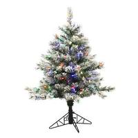 Vickerman 3.5' x 24" Artificial Flocked Fairbanks Pine 150 Multi-Color Italian LED Lights