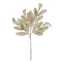 Vickerman 22" Gold Glitter Mesh Bay Leaf Spray (12 pack)