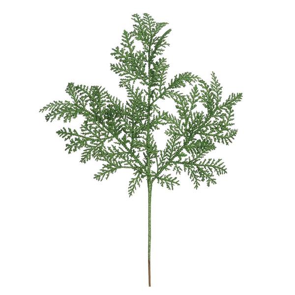 22" Green Glitter Cypress Spray (12 pack)