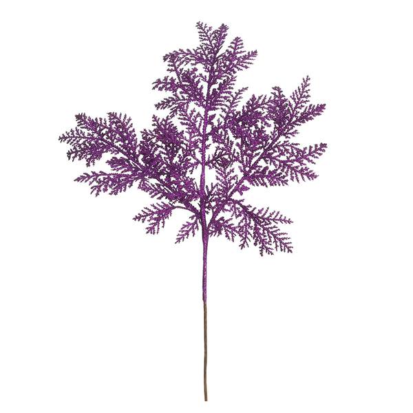 22" Purple Glitter Cypress Spray (12 pack)