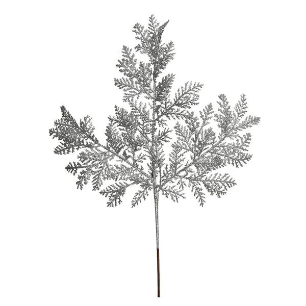 22" Silver Glitter Cypress Spray (12 pack)