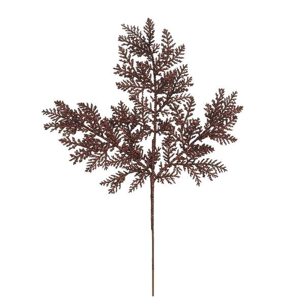 22" Chocolate Glitter Cypress Spray (12 pack)