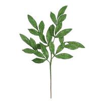 View 22" Green Glitter Bay Leaf Spray (12 pack)