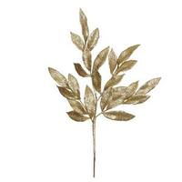 Vickerman 22" Gold Glitter Bay Leaf Spray (12 pack)
