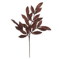 View 22" Chocolate Glitter Bay Leaf Spray (12 pack)