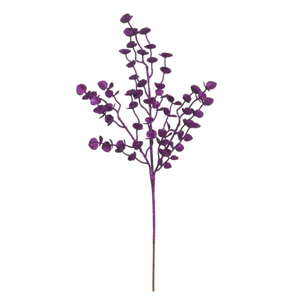 22" Purple Glitter Eucalyptus Spray (12 pack)