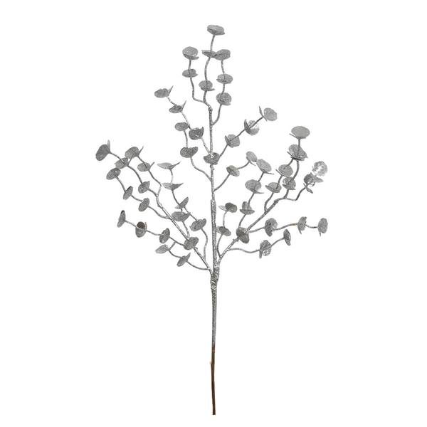 22" Silver Glitter Eucalyptus Spray (12 pack)
