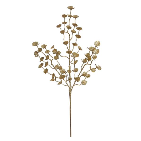 22" Gold Glitter Eucalyptus Spray (12 pack)