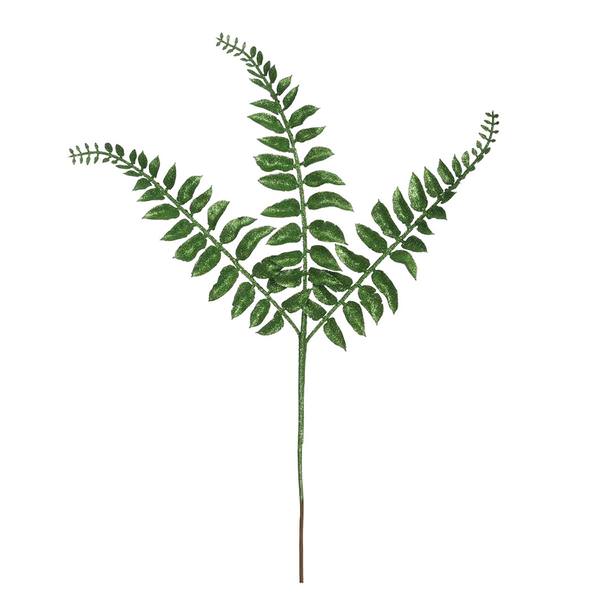 22" Green Glitter Locust Fern Spray (12 pack)