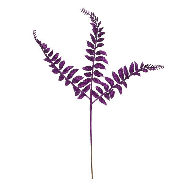 22" Purple Glitter Locust Fern Spray (12 pack)